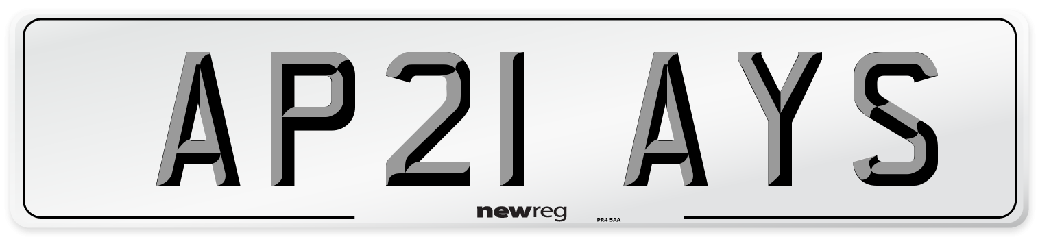AP21 AYS Number Plate from New Reg